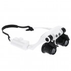 Lupa Ochelari cu 4 Mariri duble diferite 10X 15X, 20X, 25X cu Led 9892G-3A