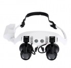 Lupa Ochelari cu 4 Mariri duble diferite 10X 15X, 20X, 25X cu Led 9892G-3A