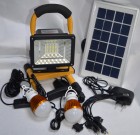 Sistem Solar cu Reflector Led 10W si 2 Becuri Incarcatoare Tel. Led AT-8890